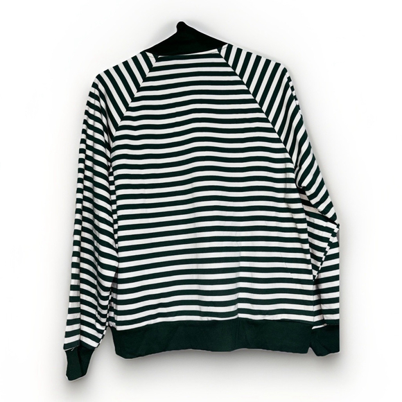 Dokotoo Woman’s Striped Zip Up Jacket•Green/White•Collared Sweater• Size LG•NWT - Picture 6 of 11